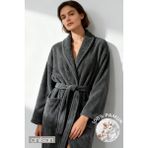 Anılsan Şalyaka Bornoz Antrasit %100 Pamuk Unisex Spa Için Ideal Kadın/Erkek - L - XL
