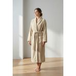 Anılsan Şalyaka Bornoz Bej %100 Pamuk Unisex Spa Için Ideal Kadın/erkek - 2XL