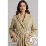 Anılsan Şalyaka Bornoz Bej %100 Pamuk Unisex Spa Için Ideal Kadın/Erkek - S - M