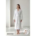 Anılsan Şalyaka Bornoz Beyaz, Kalp Nakış %100 Pamuk Unisex Spa Için Ideal Kadın/Erkek - L - XL