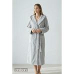 Anılsan Şalyaka Bornoz Kapüşonlu Gri %100 Pamuk Unisex Spa Için Ideal Kadın/Erkek - S - M