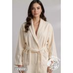 Anılsan Şalyaka Bornoz Krem %100 Pamuk Unisex Spa Için Ideal Kadın/Erkek - L - XL