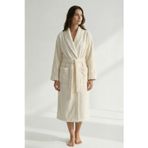 Anılsan Şalyaka Kadife Bornoz Krem %100 Pamuk Unisex Spa Için Ideal, Günlük Kullanıma Uygun Kadın/Erkek