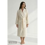 Anılsan Şalyaka Kadife Bornoz Krem %100 Pamuk Unisex Spa Için Ideal Kadın/Erkek - L - XL