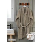 Anılsan Şalyaka Zaya Bornoz Bej %100 Pamuk Unisex Spa Için Ideal Kadın/Erkek - S - M