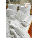 Anılsan Yasmin Çizgili Çift Kişilik Nevresim Takım - %100 Pamuk - 160 x 200 cm - Beyaz