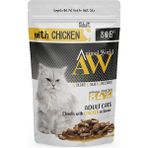 Animal World 24x80 gr Pounch Adult Soslu Parça Tavuk Etli Yetişkin Kedi Yaş Maması