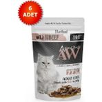 Animal World 6x80 gr Sterilised Jöleli Parça Sığır Etli Kısırlaştırılmış Kedi Pouch Maması