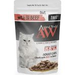 Animal World 80 gr Sos İçinde Parça Sığır Etli Yetişkin Kedi Maması