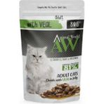 Animal World Hassas Sindirim Sos Içinde Parça Sığır Etli 6x80 gr Yetişkin Kedi Pouch Mama