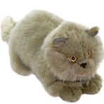 Animals Of The World 26 cm Yatan Uzanan Gri Kedi Peluş Oyuncak