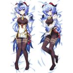 Anime Genshin Impact - Ganyu Desenli Çift Yön Baskılı Sarılma Yastığı Kılıfı - 50 x 140