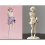 Anime Girl Figure - Boyanabilir Boş Anime Heykeli - Kendi Karakterini Yarat Hobi Boyama Seti - 3D Tasarım Estetik Anime Kız Biblosu - Sanat ve Hobi Tutkunları İçin Yaratıcı Hediye