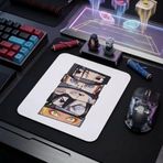 Anime Karakter Gözleri Tasarımlı Mouse Pad, 19x23 cm, Kauçuk Tabanlı, Kaymaz Taban, Beyaz Zemin, Oyun için - Bireysel ve Kurumsal Siparişe Uygun