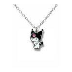 Anime Kızı Kuromi Figürlü Kolye – 60 Cm Zincirli Sevimli Ve Gotik Tarz Takı