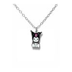 Anime Kuromi Oturan Figürlü Kolye – 60 Cm Zincirli Sevimli Gotik Karakter Takı