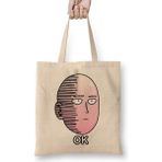 Anime Manga One Punch Man Ok Bez Çanta Uzun Saplı - Açık Bej - 40 X 40