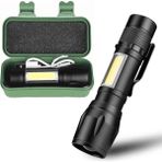 Anime Marketi Güçlü 3000 Lumen 5W Cob LED USB Şarjlı El Feneri Avcılık,kamp Feneri Deprem Çantalık Fener