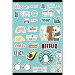 Anime Marketi Karışık Estetik Model 6 Sticker Seti - Ajanda - Laptop - Telefon Sticker Seti 29 Adet