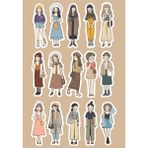 Anime Marketi Kombin Temalı Tatlı Kızlar Sticker Seti - Ajanda - Telefon - Laptop Sticker Seti 15 Adet