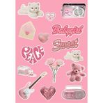 Anime Marketi Pink Aesthetic Sticker Seti - Ajanda - Laptop - Telefon Sticker Seti 17 Adet