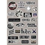 Anime Marketi Rock Müzik gr upları Sticker Seti Ajanda Laptop Telefon Sticker Seti 25 Adet