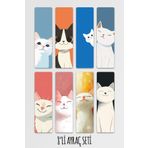 Anime Marketi Tatlı Kediler - Cute Cat Temalı Ayraç Seti 8'li Kitap Ayracı Seti 14,50x5cm Boyutunda