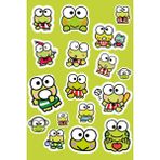 Anime Marketi Tatlı Yeşil Kurbağa Sticker Seti (17 Adet)