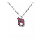Anime Melody & Kuromi Pembe Figürlü Unisex Kolye – 60 Cm Zamak Kaplama Sevimli Karakter Takısı