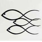 Animlas Metal Duvar Sanatı Eserleri - Balık Ailesi Metal Duvar Dekoru Ev Ofis Dekorasyon Yatak Odası Oturma Odası Dekoru (24" G x 14" Y / 61 x 36 cm)