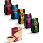Anisah Coffee Dünya Filtre Kahveleri 5'li Set | 80'li Filtre Kağıdı Hediyeli | Öğütülmüş - 1 Adet