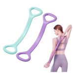 ANIS·KEAAR 2 ADET Şekil 8 Direnç Bandı - Kol, Sırt, Omuz ve Tüm Vücut Egzersizleri için Elastik Fitness Halatı | Yoga, Pilates, Fizik Tedavi ve Evde Spor Salonu Egzersizleri için Ayak, Bacak, El