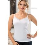 Anıt 2809 V Yaka Dantelli Atlet - 2XL - Beyaz