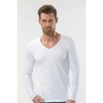 anıt iç giyim 2 Adet V Yaka Uzun Kollu Fit Kalıp Erkek Fanila(t-shirt) %92 Pamuk %8 Likra