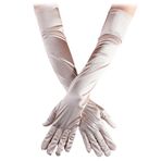Anjetan Yumuşak moda basit nefes kostüm eldiven saten su geçirmez Vintage moda klasik nefes basit uzun sineklik eldiven dirsek eldiven cadılar bayramı için