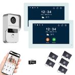 ANJIELO SMART 2 Kablolu Görüntülü İnterkom Daire Sistemi 1080P Kamera 7 İnç Dokunmatik Monitör, Ev için WiFi Görüntülü Kapı Telefonu Seti, Hareket Algılama, 3'ü 1 Arada Kilit, Tuya (1 Beyaz Kapı Zili+