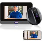 ANJIELO SMART Daire Kapısı için Peephole Kamera, WiFi Kapı Gözetleme Deliği Görüntüleyici Görüntülü Kapı Zili 1080P Kamera Monitörlü 4.3 İnç LCD Ekran, Kızılötesi Gece Görüşü, Hareket Algılama, 32G