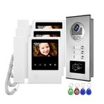ANJIELO SMART Görüntülü Kapı Telefonu 4.3 '' TFT Kablolu Görüntülü İnterkom Kapı Zili Sistemi RFID Kamera ile 2/3/4 Monitör Diyafon Çok Daire EM Anahtar Kilidi (3M1B)