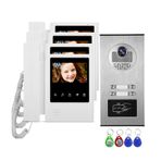 ANJIELO SMART Görüntülü Kapı Telefonu 4.3 '' TFT Kablolu Görüntülü İnterkom Kapı Zili Sistemi RFID Kamera ile 2/3/4 Monitör Diyafon Çok Daire EM Anahtar Kilidi (4M1B)