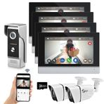 ANJIELO SMART Kablolu Görüntülü İnterkom Sistemi Tuya WiFi 7 Inç Dokunmatik Ekran 1080 P Kapı Zili Kamera Akıllı Tuya APP İnterkom Kiti Hareket Algılama ile (1doorbell+4monitor+2camera)
