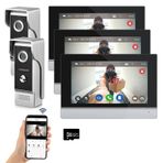 ANJIELO SMART Kablolu Görüntülü İnterkom Sistemi Tuya WiFi 7 Inç Dokunmatik Ekran 1080 P Kapı Zili Kamera Akıllı Tuya APP İnterkom Kiti ile Hareket Algılama (2doorbell+3monitor)