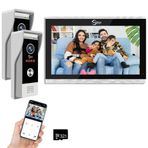 ANJIELO SMART Smart 1080P Görsel Kapı Çanı Kamerası, 7 inç Dokunmatik Ekranlı, Görsel Kapı Bell Kapı Çanı Kapı Çanı (2 Kapı Zili + 10 Gümüş Ekran)