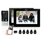 ANJIELO SMART Video Kapı Zili Kamera, 2 Birim, Kablolu 1080P TUYA WiFi Kapı Zili Sistemine sahip 7 İnç Dokunmatik Monitör, Destek Parmak İzi, RFID Kart, Şifre Hareket Algılama (Siyah)