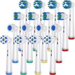 AnjoCare Oral B Braun ile Uyumlu Yedek Fırça Başlıkları, Oral B için 4 Stil Dahil 16 Elektrikli Diş Fırçası Başlığı Paketi, Oral B Pro1000 Pro1500 Pro3000 için Profesyonel Diş Fırçası Başlıkları