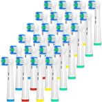 AnjoCare Yedek Fırça Başlıkları için Oral B, 24 Paket Elektrikli Diş Fırçası Yedek Başlıkları için Oral B Braun, Diş Fırçası Başlıkları İle uyumlu Pro1000/3000/5000/7000