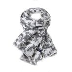 AnJuHoPa Şal Kadın Kış Fuffly Şal Boyun Isıtıcı Siyah ve Beyaz Gümüş Metal İplikli, 176 x 65 cm Moda Şal Sargıları Kadın ve Kız Çocukları için
