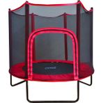 ANKA 140 cm Fileli Ev Tipi Trambolin 55 Inç Güvenlik Filesi ile Taşıma Kapasitesi 120 kg - Kırmızı