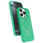 anka cep cep telefonu aksesuarları Apple iPhone 14 Pro Max ile Uyumlu Regal MagSafe Standlı Silikon Kılıf - Yeşil, Regal-iPhone 14 Pro Max