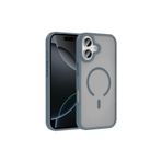 anka cep cep telefonu aksesuarları Apple iPhone 17 ile Uyumlu Mat Yüzey MagSafe Şarj Özellikli Silikon Kılıf - Gri, Zr-Sio-iPhone 17