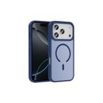 anka cep cep telefonu aksesuarları Apple iPhone 17 Pro Max ile Uyumlu MagSafe Şarj Özellikli Mat Lacivert Kılıf, Zr-Sio-iPhone 17 Pro Max